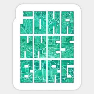 Johannesburg, South Africa City Map Typography - Watercolor Sticker